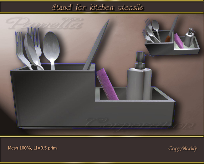 Second Life Marketplace Stand for kitchen utensils (BOX)
